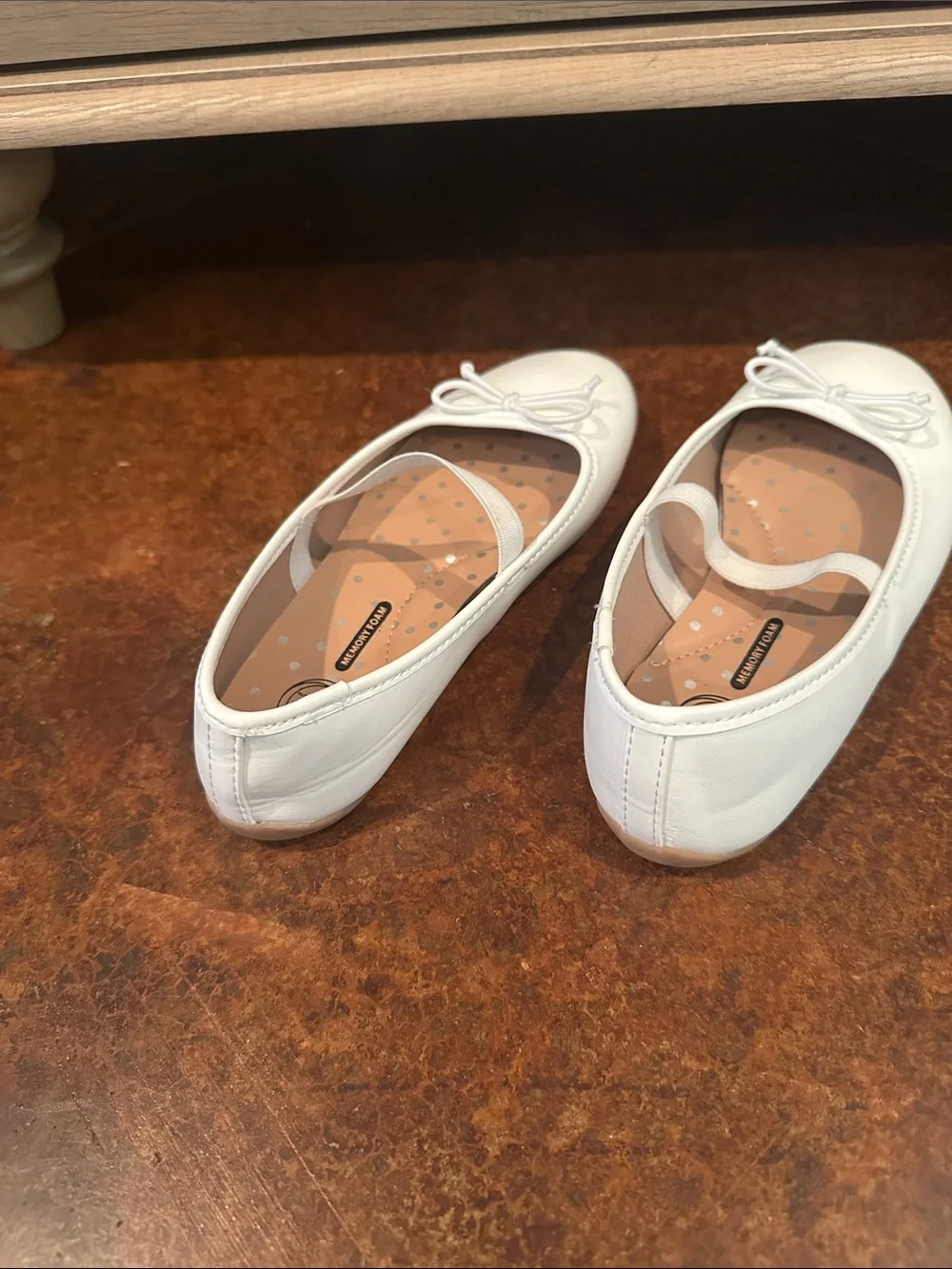 wonder nation White Girls Flats with Bow Accent